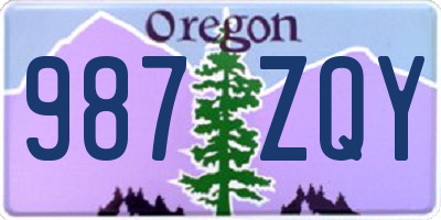 OR license plate 987ZQY