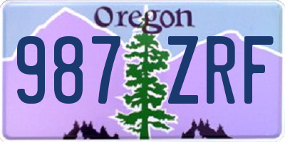 OR license plate 987ZRF