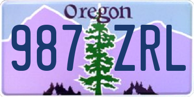 OR license plate 987ZRL