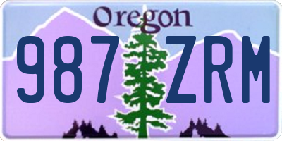 OR license plate 987ZRM