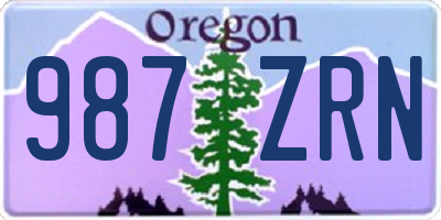 OR license plate 987ZRN
