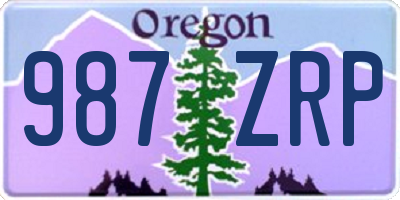 OR license plate 987ZRP