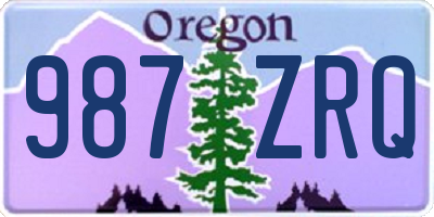 OR license plate 987ZRQ