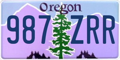 OR license plate 987ZRR