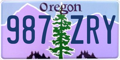 OR license plate 987ZRY