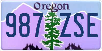 OR license plate 987ZSE