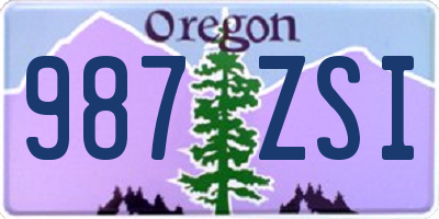 OR license plate 987ZSI