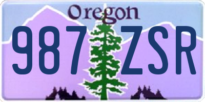 OR license plate 987ZSR