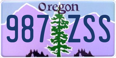 OR license plate 987ZSS