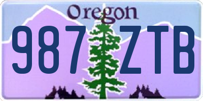 OR license plate 987ZTB