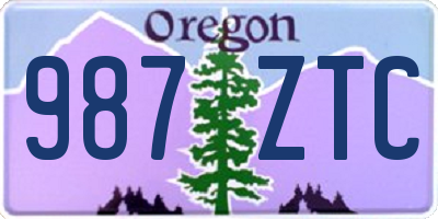 OR license plate 987ZTC