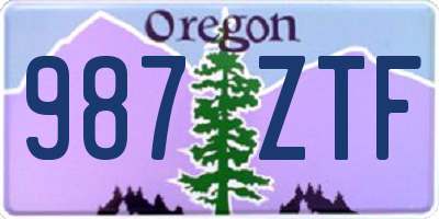 OR license plate 987ZTF