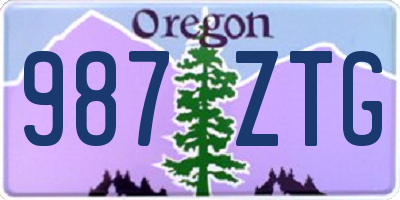 OR license plate 987ZTG