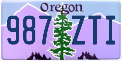 OR license plate 987ZTI
