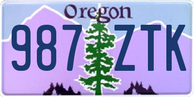 OR license plate 987ZTK
