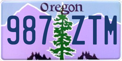 OR license plate 987ZTM