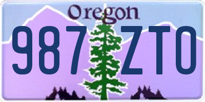 OR license plate 987ZTO