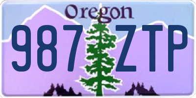 OR license plate 987ZTP