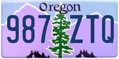 OR license plate 987ZTQ