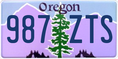 OR license plate 987ZTS
