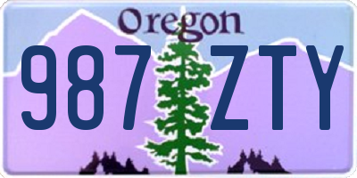 OR license plate 987ZTY