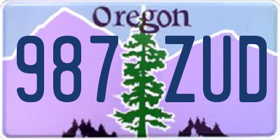 OR license plate 987ZUD