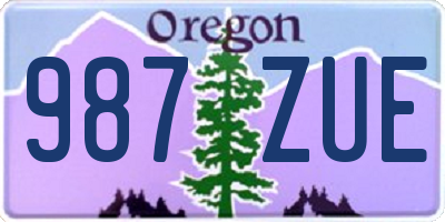 OR license plate 987ZUE