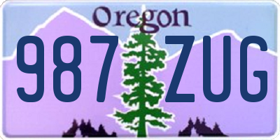 OR license plate 987ZUG