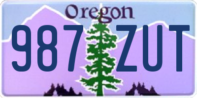OR license plate 987ZUT