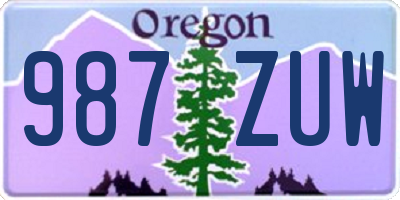 OR license plate 987ZUW
