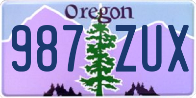 OR license plate 987ZUX