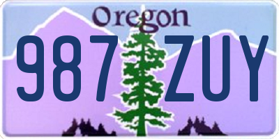 OR license plate 987ZUY