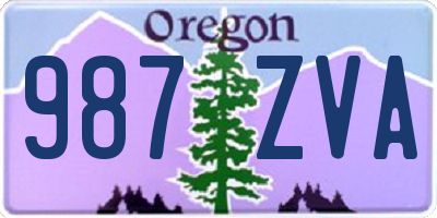 OR license plate 987ZVA
