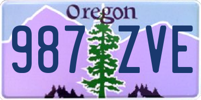 OR license plate 987ZVE