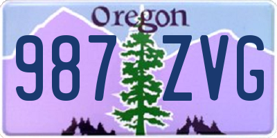 OR license plate 987ZVG