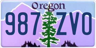 OR license plate 987ZVO