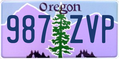 OR license plate 987ZVP