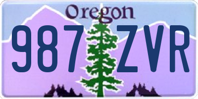 OR license plate 987ZVR