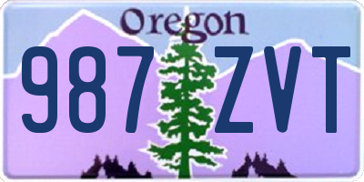OR license plate 987ZVT