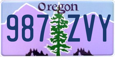 OR license plate 987ZVY
