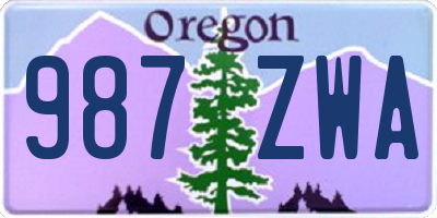 OR license plate 987ZWA