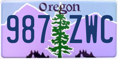 OR license plate 987ZWC