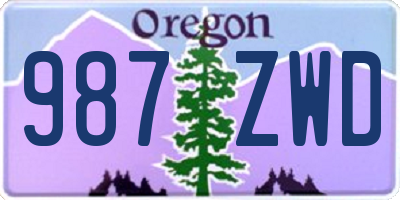 OR license plate 987ZWD