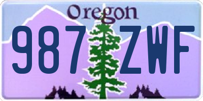 OR license plate 987ZWF