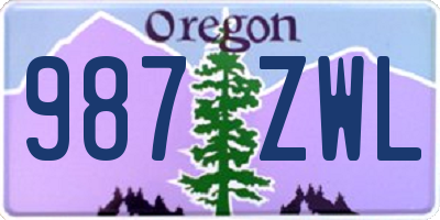 OR license plate 987ZWL