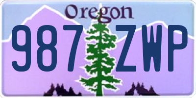 OR license plate 987ZWP