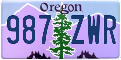 OR license plate 987ZWR