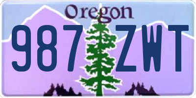 OR license plate 987ZWT