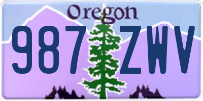 OR license plate 987ZWV