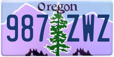 OR license plate 987ZWZ